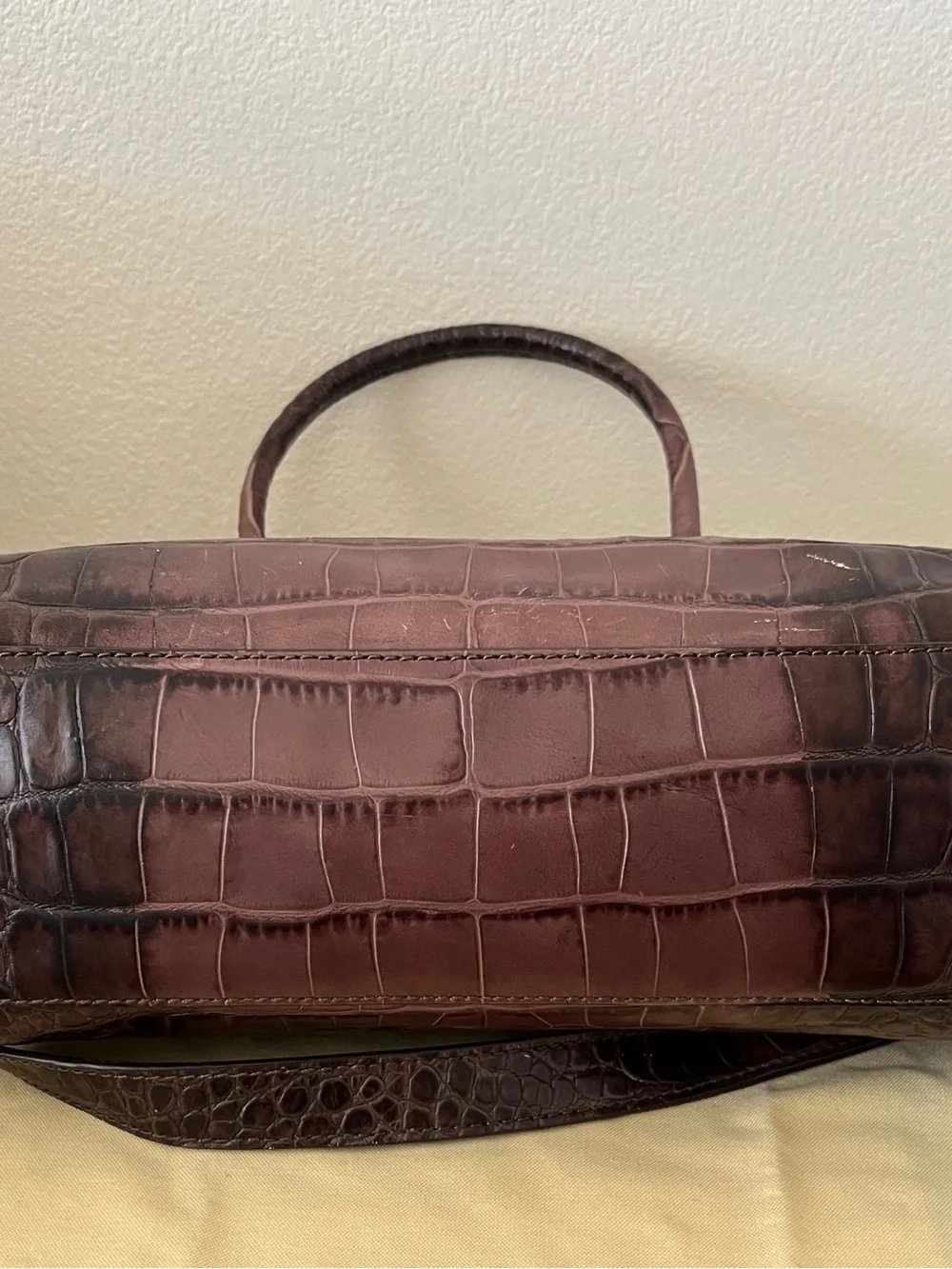 NWT Michael Kors Hamilton East West Crocodile-embossed leather satchel Large